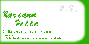 mariann helle business card